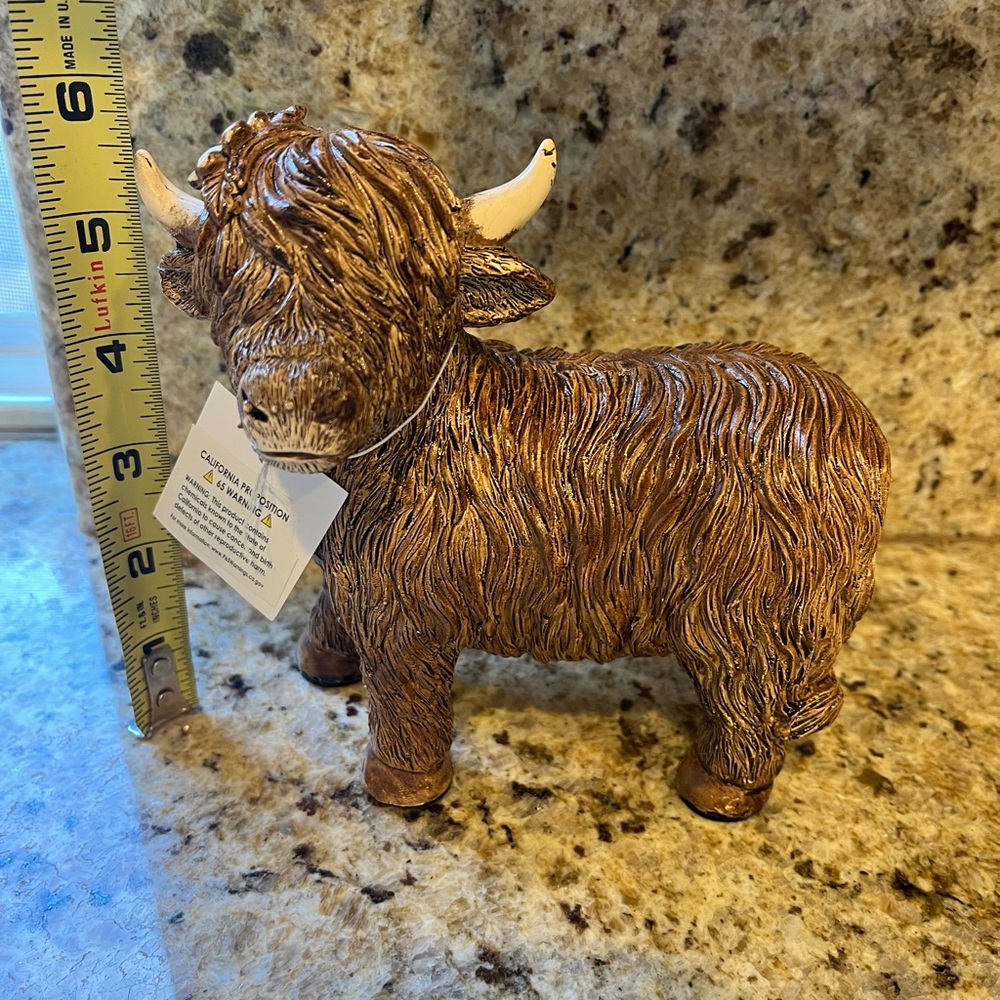 Brown Highland Cow Figurine